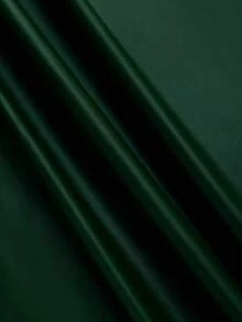 SHEIN Clasi 大码女士优雅时尚PU皮伞裙，配腰带 - 墨綠色 - 查看 5