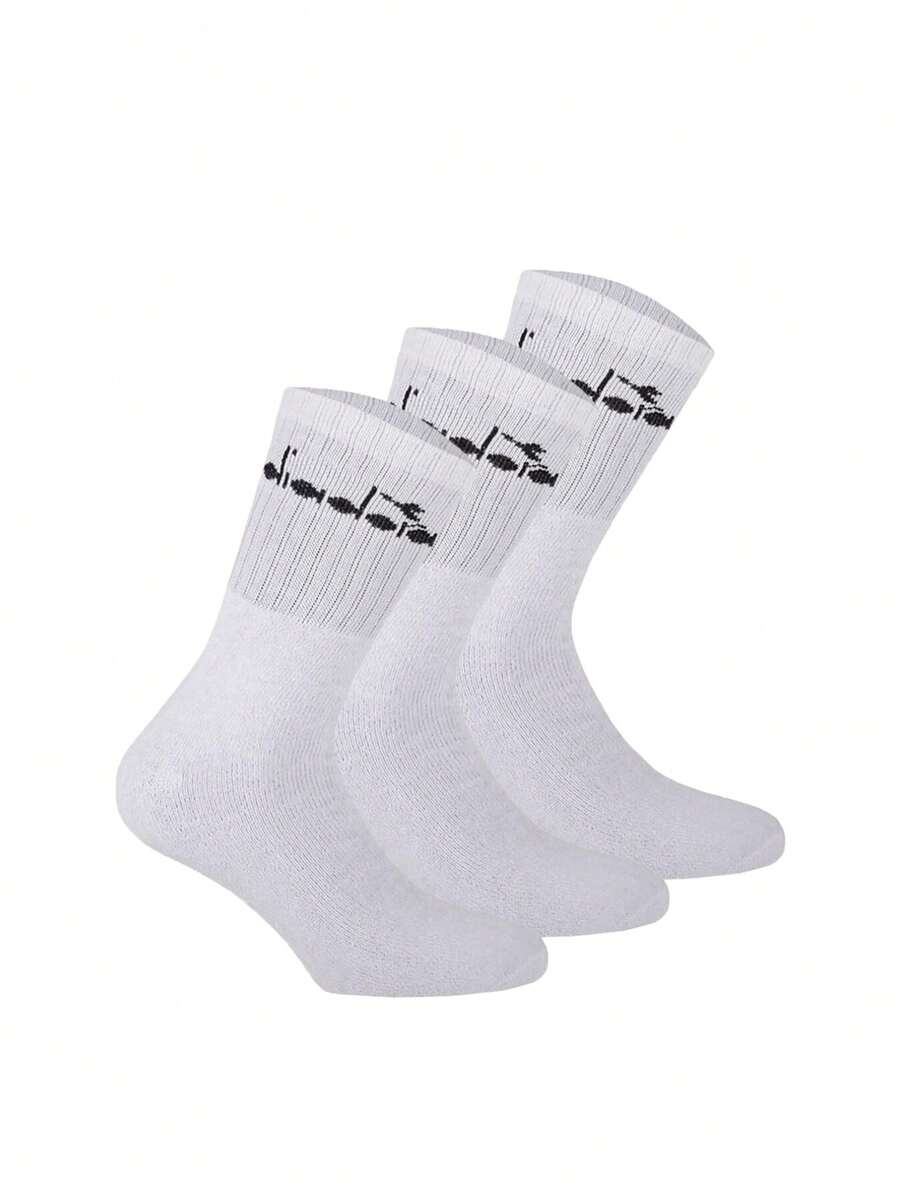 Diadora 3 Pack Unisex Athletic Socks - White - View 1