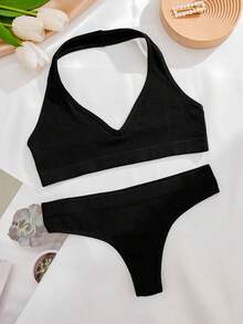 Solid Seamless Bra & Panty Lingerie Set