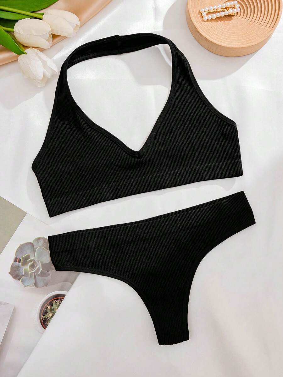 Solid Seamless Bra & Panty Lingerie Set