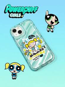 THE POWERPUFF GIRLS X SHEIN 飞天小女警手机壳，时尚简约可爱透明绿色手机壳 | 泡泡卡通印花，防震防摔软TPU保护套 | 卡通爱好者的完美之选 - 日常使用及送礼佳品，手机壳兼容 17/17 Air/17 Pro/17 Pro Max、13/16 Pro Max - 綠色 - 查看 3