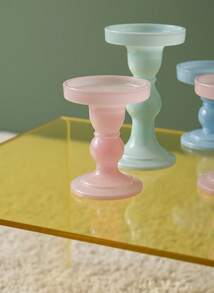 Joivida 1个玻璃烛台，透明水晶烛台，适用于蜡烛，优雅烛台，玻璃烛台，适合餐桌中心装饰，婚礼派对，圣诞节，感恩节，抛光工艺，圣诞节，情人节 - 彩色 - 查看 2