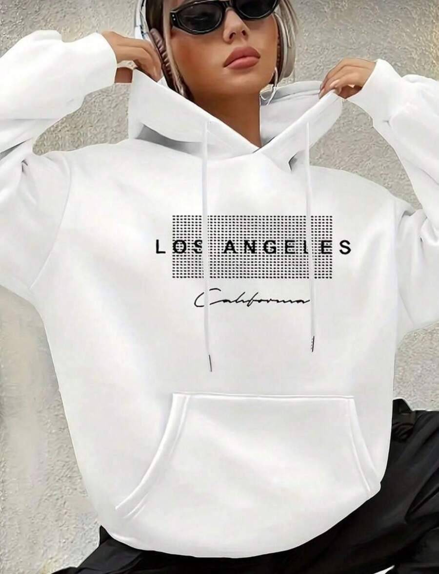 Sudadera con capucha de california primavera verano - Blanco - Ver 1
