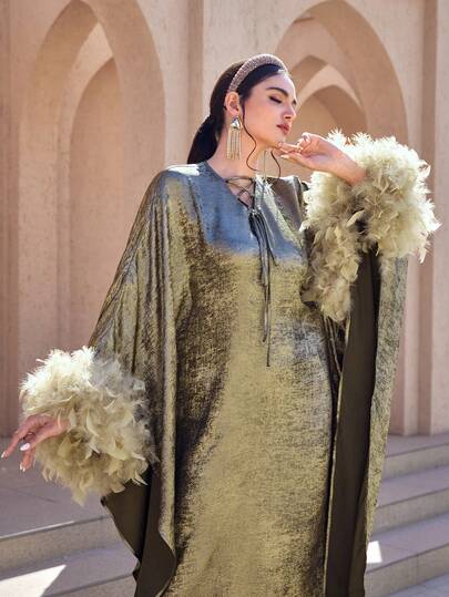 Al Najma Turkisk maxiklänning och arabisk traditionell abaya för kvinnor