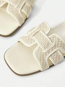 MOTF PREMIUM 露趾编织平底凉鞋