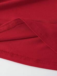 EMERY ROSE 大码女式标语洛杉矶印花热钻装饰圆领短袖T恤图案T恤女式上衣 - 紅色 - 查看 4