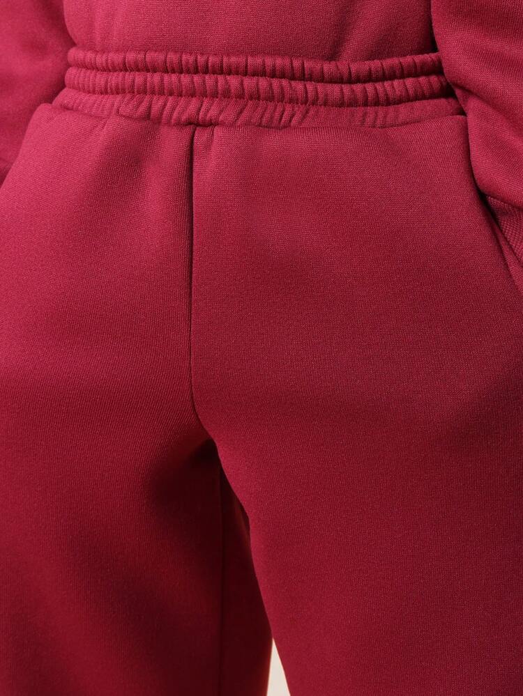 Hoodie And Wide Leg Sweatpants Set