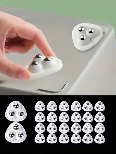 1/4pcs 360° Rotatable Self-Adhesive Swivel Caster Wheels,Ultra-Stick Self Adhesive Caster Set Suitable For Trash Cans, Storage Boxes, Furniture, Mini Appliances - ABS Material With Steel Balls