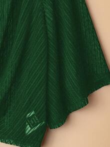 Linhara Áo khoác đi biển tay trong lưới ren thanh lịch cỡ lớn cho nữ - màu xanh lá - Xem 4