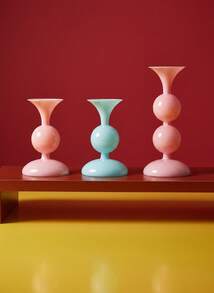 Joivida 1 Stück hochwertige und stimmungsvolle, retrofranzösische römische Säulen-Glaskerzenhalter, einfaches und modernes Gefäß, Zweifachnutzung, robuste Glasstruktur, geeignet für Heimdekoration, Hochzeit, Party und Tischmitte, Valentinstag, Ramadan-Fest - Verschiedenfarbig - Übersicht 9