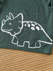 SHEIN 4pcs/Set Baby Boy Cute Casual Versatile Cartoon Pattern Knit Short Sleeve T-Shirt Set Baby Boys Tops Baby Boy Graphic Tees Dinosaur Baby Boy Clothes Toddler Graphic Tshirts Baby Boys Print Tshirts - Multicolor - View 4