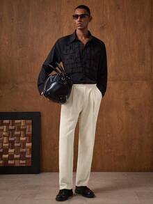 AKNOTIC Men's Casual Corduroy Pants, Versatile For Commuting, Daily Wear, Gatherings, Dates, Parties, Fashionable Design, Comfortable Fit Beige Pants For Men Pleated Trousers Men Men S Pleated Suit Pants Corduroy Pants Men Cream Pants Men