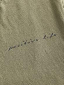 HIMLAND Men's Casual Coconut Tree Graphic Print Slim Fit Short Sleeve T-Shirt, Suitable For Everyday Wear, Summer - Green - View 4