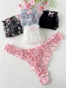 PetitDoll 5pcs/Pack Plus Size Women Sexy Panty Sets - Multicolor - View 3
