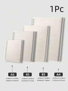 1本金属线圈装订笔记本，80张-160页，A6/A5/B5/A4尺寸，横线内芯，简约便携，防水，非常适合学生、商务人士返校季、学校用品、办公用品，情人节礼物。 - 米色 - 查看 9