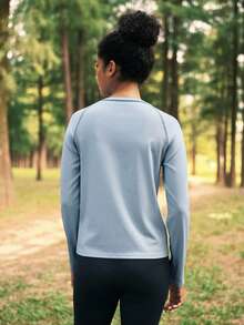 In My Nature 女士插肩袖休闲户外T恤 - 藍色 - 查看 8