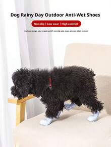 PETSIN 1 双宠物防滑雨鞋；防水耐磨户外狗雨鞋；宠物用品。 - 彩色 - 查看 2