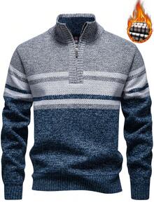 Manfinity Mode Men's Knitted Sweater With Thermal Lined, Autumn/Winter