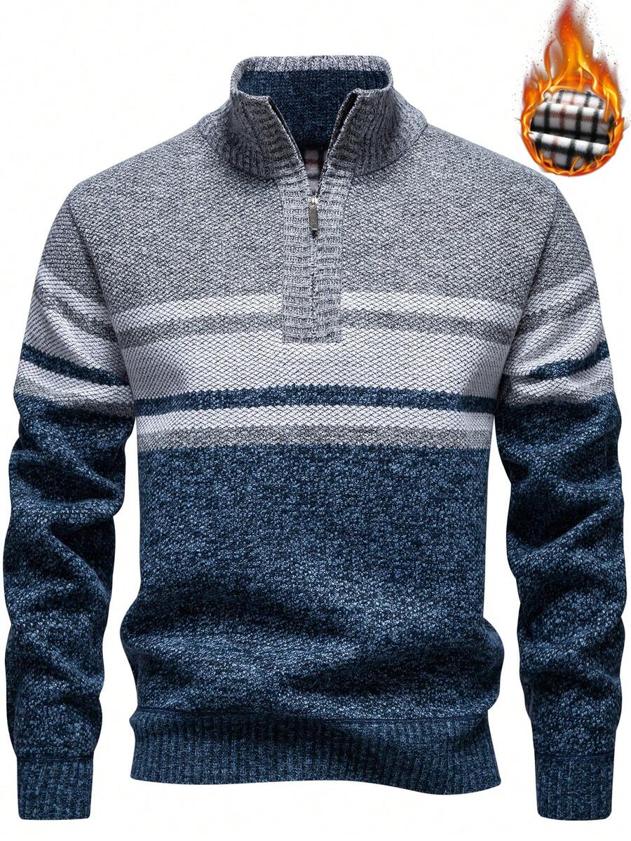 Manfinity Mode Men's Knitted Sweater With Thermal Lined, Autumn/Winter