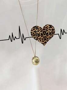 Resyla Áo thun nữ cổ tròn tay ngắn đa năng, thoải mái hàng ngày, thích hợp cho ngày lễ tình nhân - trắng - Xem 4