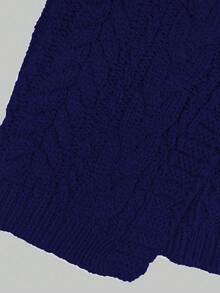 SHEIN Unity Casual Solid Color Lace-Up Cardigan, Autumn/Winter - Blue - View 6