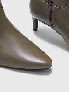CUCCOO BIZCHIC Women's Fashion Versatile Commuting High Heel Mid-Calf Boots - Dark Grey - View 8