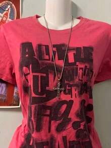 Glimmora 字母标语印花时尚简约女式常规短袖圆领T恤，送朋友的礼物 - 白色 - 查看 4