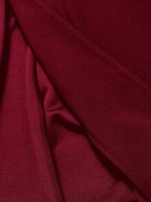 SHEIN MOD Women's Notched Collar Single-Breasted Waist Fitted Office Commute Dress - Burgundy - View 6