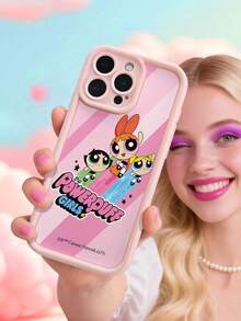 THE POWERPUFF GIRLS X SHEIN 1个花朵、泡泡、毛茛图案可爱亮丽手机壳 | 复古Y2K天眼梯形设计 | 高端质感，柔软亲肤耐用TPU材质 | 360°摄像头保护和减震气垫 | 兼容iPhone 17/17 Pro/17 Pro Max/Air 和 16/15/14/13/12/11/Pro/Pro Max/X/XR/XS/XS Max/7/8/Plus - 粉色 - 查看 4
