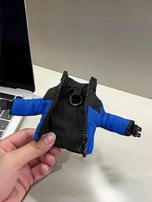 Zazumi 1件迷你羽绒服钥匙扣，毛绒质感设计，趣味时尚配饰，包包挂饰，可作钥匙扣、圣诞袜填充物、节日礼物创意，北欧田园风美学，日常必备单品 - 彩色 - 查看 10