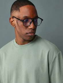 SUMWON 男士宽松短袖圆领T恤，休闲舒适版型，纯色基础款，日常百搭，春夏休闲百搭。 - 綠色 - 查看 3