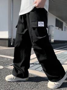 Pantalon droit ample en tissu imprimé, confortable et décontracté pour les garçons préadolescents. Convient pour l'école, le jardin, la plage, les anniversaires, le printemps, l'été, l'automne et l'hiver - Multicolore - Voir 4