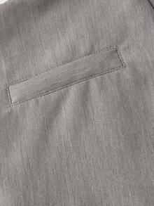 SHEIN MOD Women Dark Gray Overlay Formal Pants, Suitable For Back To School Season, Workwear In Fall/Winter Fold Over Pants - Light Grey - View 3