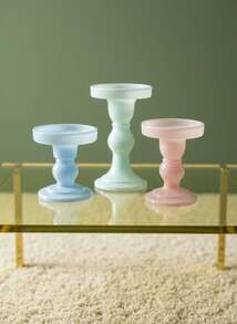 Joivida 1个玻璃烛台，透明水晶烛台，适用于蜡烛，优雅烛台，玻璃烛台，适合餐桌中心装饰，婚礼派对，圣诞节，感恩节，抛光工艺，圣诞节，情人节 - 彩色 - 查看 9