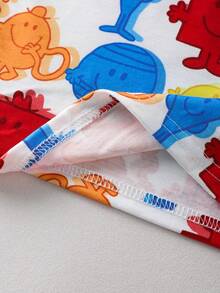 Mr Men Little Miss X SHEIN Young Girl Casual Daily Commute Fashionable Street Cute Cartoon All-Over Print Short Sleeve T-Shirt, Summer - Multicolor - View 7