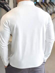 Manfinity Sport Corelite Áo nỉ thể thao nam tối giản, áo khoác thể thao mặc hàng ngày, áo thun nén cho nam - trắng - Xem 2