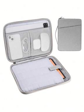 Tablet Sleeve Case / IPad Carrying Case Compatible With IPad , Kindle , Compatible With Samsung Galaxy And Android Tablets , Waterproof With Handle And Front Pocket(Light Grey)