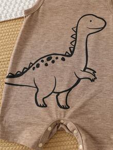 SHEIN 3pcs/Set Cute Dinosaur Print Sleeveless Romper & Shorts Set, Unisex Baby Boy/Girl Spring/Summer Clothes - Multicolor - View 5