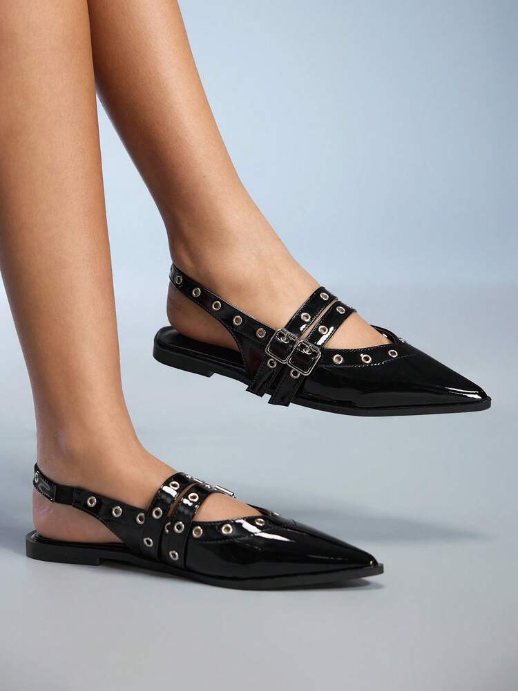 CUCCOO GRLICON Women's Pointed Toe Buckle Design Casual Everyday Versatile Fashion Shoes For Christmas