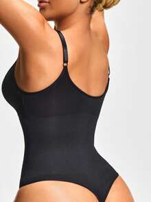 SHEIN 2pcs/Set Women Body Shaper Jumpsuit - Black - View 7