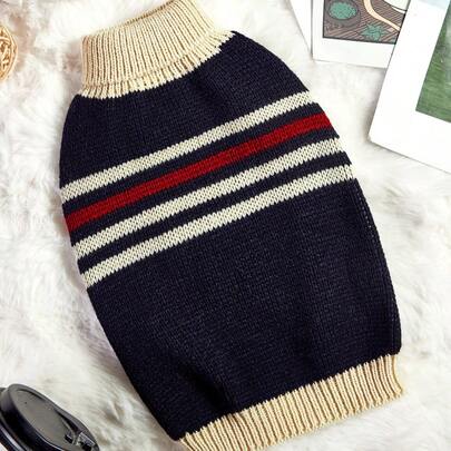 PETSIN 1件圣诞宠物猫狗通用绿色菱形格纹麋鹿雪花可爱图案提花针织弹力舒适狗狗圣诞毛衣