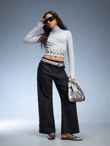 CUCCOO GRLICON Bailarinas de punta fina y versátiles para mujer - Gris Oscuro - Ver 2