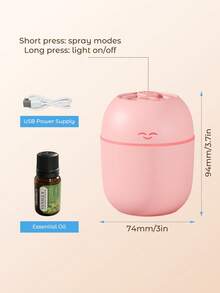 Teckwe 便携式笑脸香薰加湿器喷雾器，多种香氛精油可选，适用于家庭、酒店、浴室除臭、香氛营造、家居装饰、节日必备，持久留香空气清新剂，万圣节礼物 - 粉色 - 查看 8