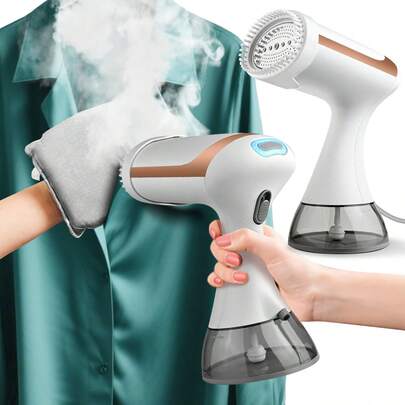  Máy hấp quần áo cầm tay dung tích lớn 300ml, máy hấp vải di động Teckwe với phích cắm EU, làm nóng nhanh, công suất cao, loại bỏ nếp nhăn quần áo, thích hợp cho gia đình và du lịch.