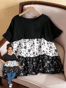 Rusticease 大码休闲度假撞色碎花衬衫，休闲假日风，休闲假日穿搭，夏季时尚，女士夏季穿搭，母亲节穿搭，乡村音乐会穿搭，女士波西米亚风穿搭，女士西部风穿搭，女士假日穿搭，女士夏季服装，大码女装，商务休闲女装，女士夏季服装，大码女装，正式场合穿搭