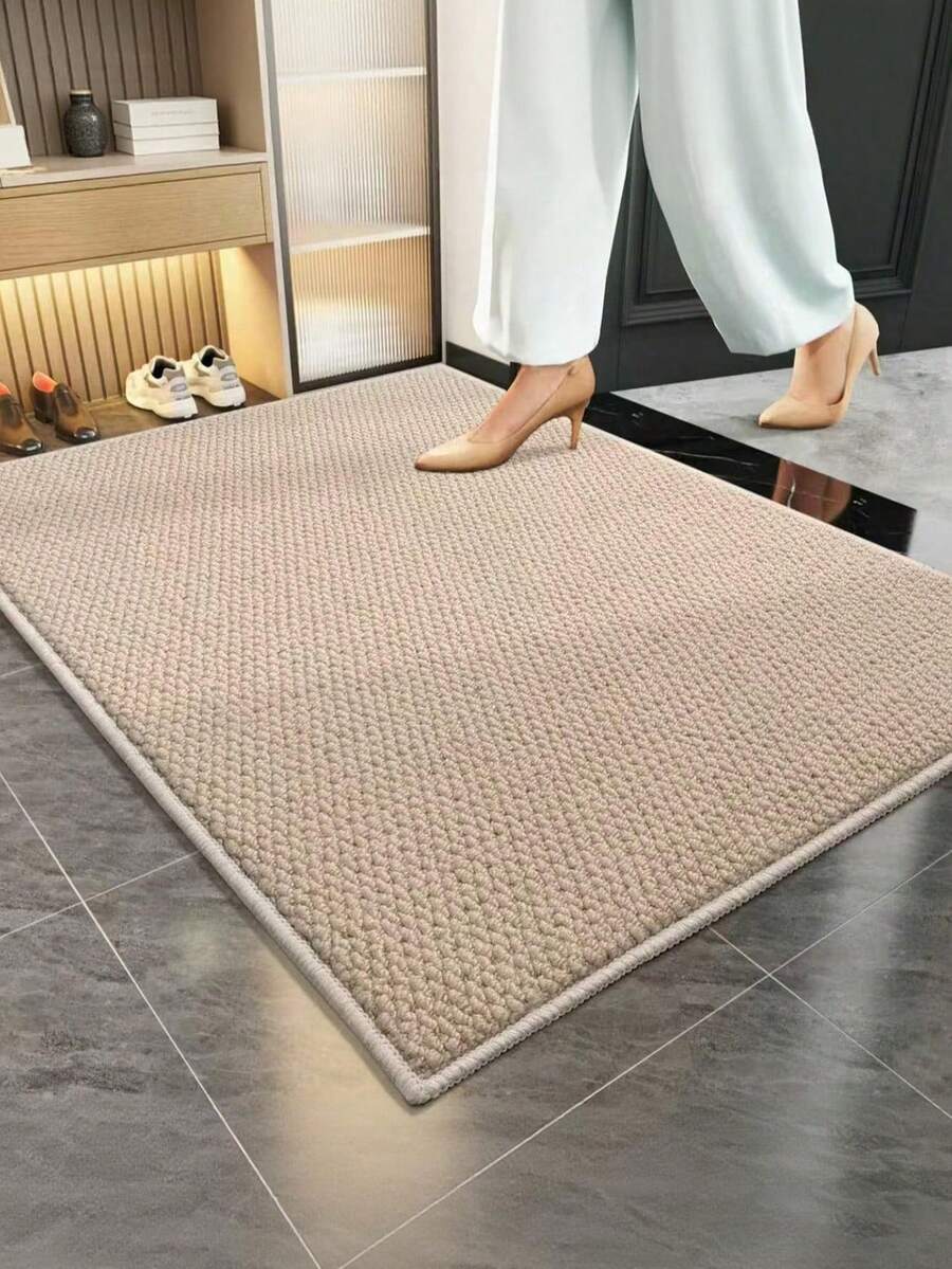 Tapete de Entrada Moderno com Estampa de Abacaxi - Secagem Rápida, Tapete Retangular Durável, Adequado para Entrada e Banheiro, Mistura Espessa de Poliéster com Revestimento de PVC, Resistente a Manchas, Cinza, Tapete de Banheiro