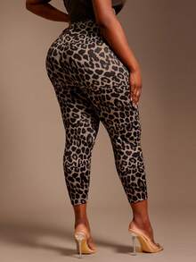 Radiana Leggings de talla grande para mujer, de cintura alta, ajustados y con estampado de leopardo - Multicolor - Ver 6