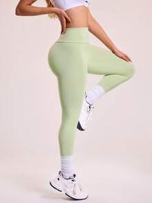 Sovereign Charm Legging Esportiva Apertada de Cintura para Mulheres - Verde - Visão 1