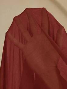 Revavyn Đầm tay dài xòe cổ chữ V bằng vải satin phong cách Âu Mỹ thời trang đa năng, đi làm, thu đông - Hồng - Xem 7