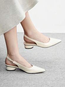CUCCOO BIZCHIC Zapatos de tacón de punta elegantes para mujer, diseño minimalista para ir al trabajo - Albaricoque - Ver 1